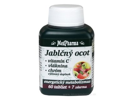 MedPharma JABLČNÝ OCOT, VIT C, VLÁKNINA, CHRÓM tbl 60+7 zadarmo (67 ks)