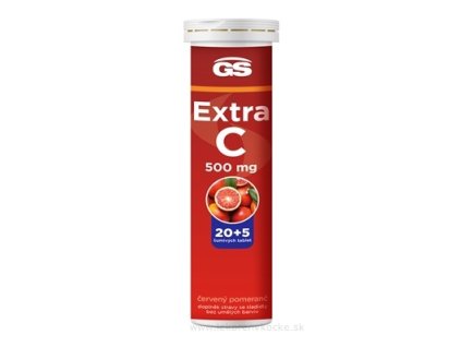 GS Extra C 500 mg tbl eff (inov.2023) príchuť červený pomaranč 20+5 (25 ks)