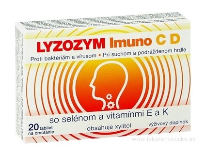 LYZOZYM Imuno C, D so selénom a vitamínmi E a K 20 tabliet na cmúľanie
