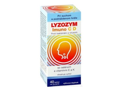 LYZOZYM Imuno C, D so selénom a vitamínmi E a K 40 žuvacích tabliet