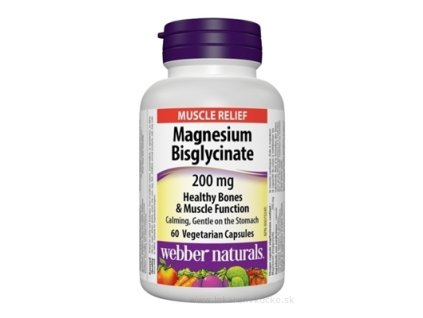 Webber Naturals Magnézium Bisglycinát 200 mg | 60 kapsúl pre nervy a spánok