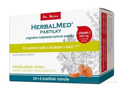 HERBALMED PASTILKY pre odkašliavanie - Dr.Weiss 30 ks