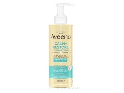 Aveeno CALM+RESTORE čistiaca pena, 200 ml – upokojuje a obnovuje pokožku