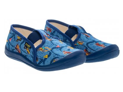 FARE  veľkosť 27 Chlapčenské prezuvky modré s gumičkou– ortopedická textilná obuv, 4111301