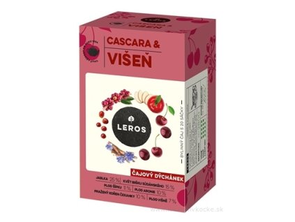 LEROS ČAJOVÁ CHVÍĽKA VIŠŇA & CASCARA bylinný čaj aromatizovaný, nálevové vrecká 20x2 g (40 g)
