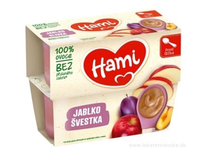 Hami ovocný príkrm 100% ovocie Jablko a slivka 4x100 g