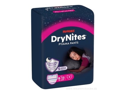 Huggies Dry Nites Plienkové nohavičky pre dievčatá Large (27-57 kg) 9ks