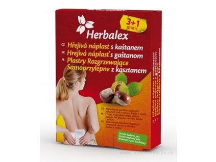 Herbalex Hrejivá náplasť s gaštanom 3+1 Zadarmo 4ks