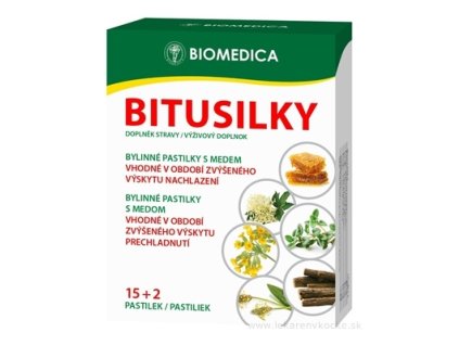BIOMEDICA BITUSILKY bylinné pastilky 15+2  (17  ks)