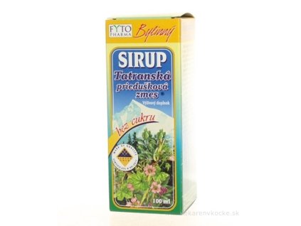 FYTO Tatranská priedušková zmes SIRUP bez cukru 100 ml
