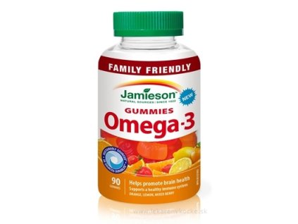 JAMIESON OMEGA-3 GUMMIES želatínové pastilky, mix ovocných príchutí 1x90 ks