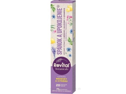 REVITAL Botanicals spánok a upokojenie medovka a citrón 20 šumivých tabliet