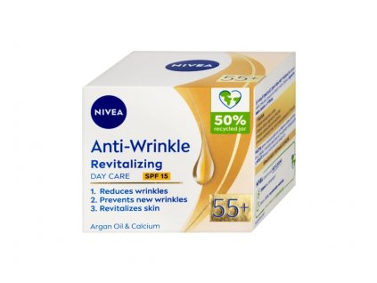 Denný krém NIVEA 55+ proti vráskam so SPF 15 – revitalizácia a ochrana pre zrelú pleť 50 ml