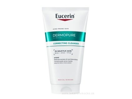 Eucerin DERMOPURE CLINICAL Exfoliačný čistiaci gél pleť so sklonom k akné, na tvár a telo 1x150 ml
