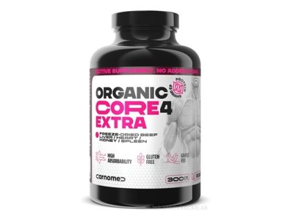 CarnoMed ORGANIC CORE4 EXTRA – výživový doplnok na podporu imunity a vitality, 300 kapsúl