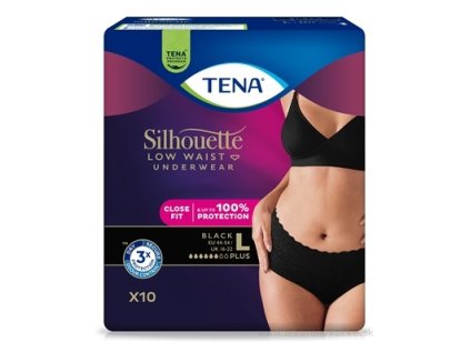 Tena Silhouette Plus Low Waist Black L Dámske inkontinenčné nohavičky