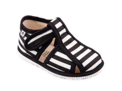 RAK Papuče čierny pásik zatvorené veľkosť 21