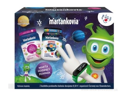 Marťankovia Gummy s čiernou bázou + Emojis + Marťahodinky | 50 gumíkov STADA výhodný set