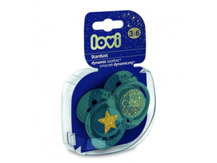 Lovi dynamický utišujúci cumlík Stardust 3-6m green 2 ks