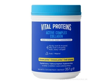 Vital Proteins Active kolagén komplex citrón 357 g – hydrolyzovaný kolagén s BCAA, kreatínom a hyalurónovou kyselinou