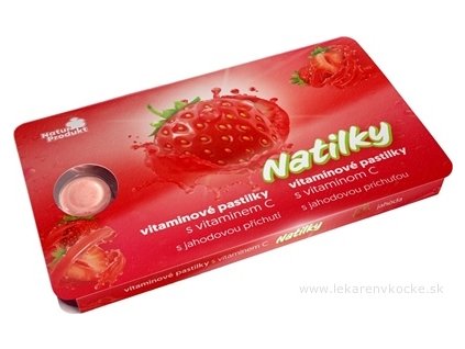 Natilky jahodové pastilky s vitamínom C 12ks