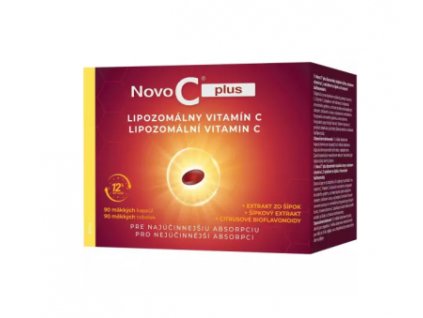 Novo C PLUS lipozomálny vitamín C 90 cps – 300 mg + šípkový extrakt a bioflavonoidy – vysoká vstrebateľnosť pre imunitu a energiu