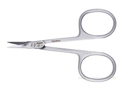 Nippes Solingen Nožničky na kožu zahnuté špicaté, nerez