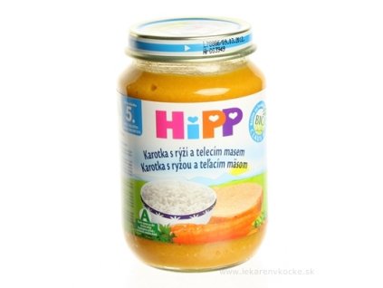 HiPP Príkrm BIO Mrkva s ryžou a teľacím mäsom 190 g