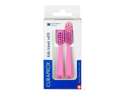 Curaprox Kids Travel Refill CS 5500 – ružové ultra soft náhradné hlavičky, 2 ks