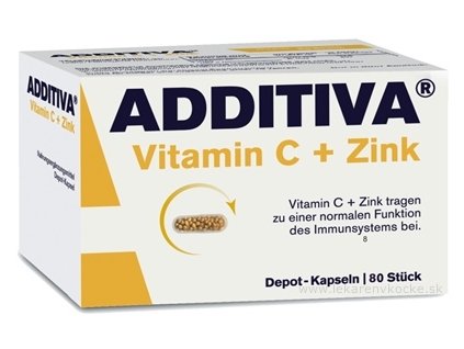 ADDITIVA Vitamín C+ Zinok cps s postupným uvoľňovaním 1x80 ks