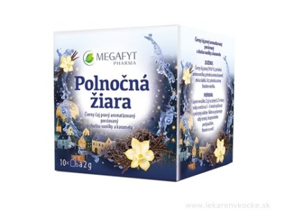 MEGAFYT Polnočná žiara – Čierny čaj s vanilkou a karamelom, 10x2 g