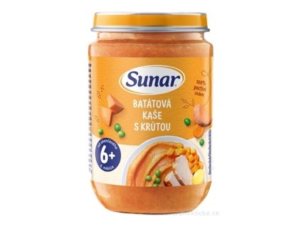 Sunar BATÁTOVÁ KAŠA S MORKOU zeleninovo-mäsový príkrm (od ukonč. 6. mesiaca) 1x190 g