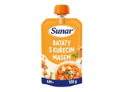 Sunar príkrm sladké zemiaky s kuracím mäsom 120 g – od ukončeného 6. mesiaca, bez pridanej soli a škrobu