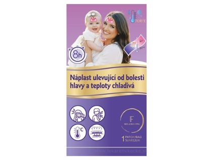 FORTE chladivá náplasť na úľavu od bolesti hlavy a teploty, 5×12 cm, 1 ks
