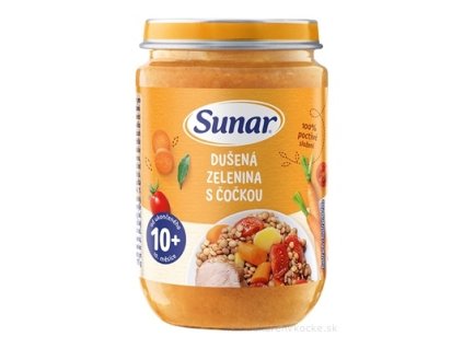 Sunar DUSENÁ ZELENINA SO ŠOŠOVICOU zeleninovo-mäsový príkrm 190 ks