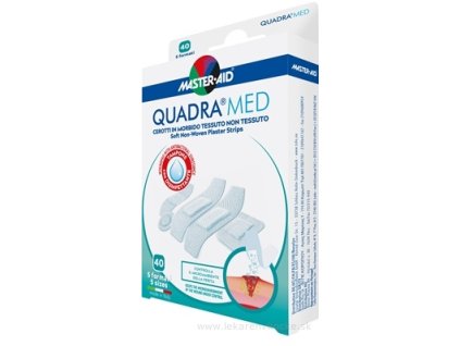 Master Aid Quadra Med Jemné náplasti s antiseptickým vankúšikom (5 veľkostí) 40ks