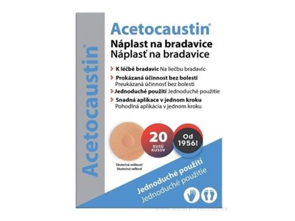 Acetocaustin náplasť na bradavice, 20 ks
