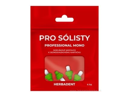 HERBADENT Professional MONO doplnkové nadstavce k jednozväzkovej zubnej kefke, 4 ks