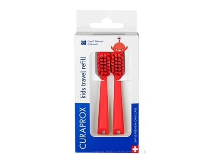 Curaprox Kids Travel Refill CS 5500 – červené ultra soft náhradné hlavičky, 2 ks