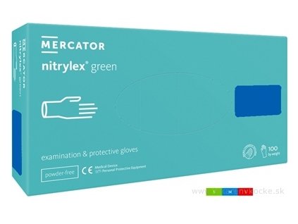 MERCATOR nitrylex green Nitrilové rukavice veľ.M, mentolové, nesterilné, nepudrované 1x100 ks