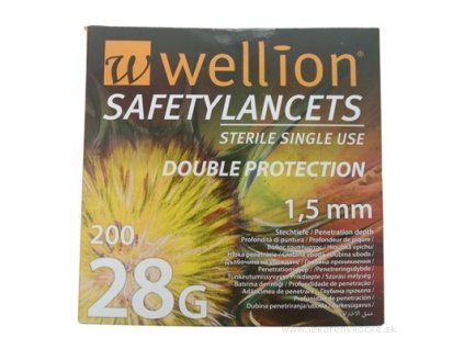 Wellion SAFETYLANCETS 28G - Lanceta bezpečnostná 200 ks