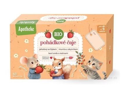APOTHEKE Rozprávková kolekcia BIO – ovocné a bylinné čaje (3 druhy), 3×20 vrecúšok (60 ks)
