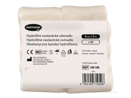 Hydrofilné neelastické pletené ovínadlo, nesterilné 6 cm x 5 m (balenie 10 ks)
