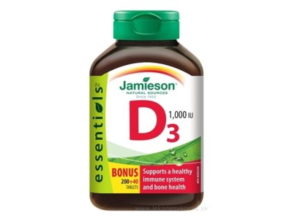 JAMIESON VITAMÍN D3 1000 IU tbl 200+40 zadarmo (240 ks)