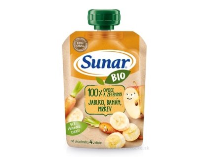 Sunar BIO Kapsička Jablko, banán, mrkva 100 g