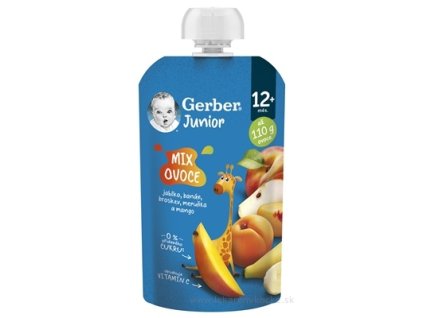 Gerber Junior Mix Ovocia – ovocná kapsička (od ukončeného 12. mesiaca) 110 g