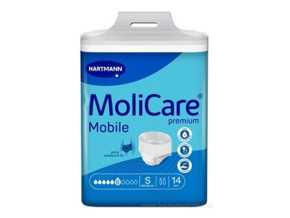 MOLICARE Premium mobile 6 kvapiek S modré, plienkové nohavičky naťahovacie 14 ks