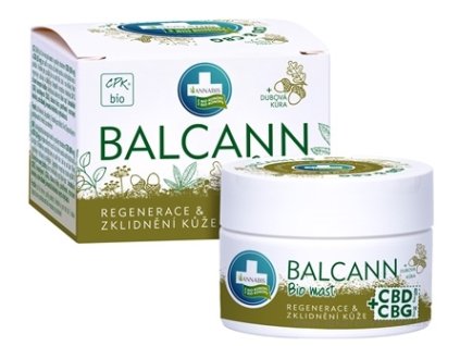 Annabis BALCANN Bio Konopná masť CBD + CBG upokojujúca s dubovou kôrou 1x50 ml