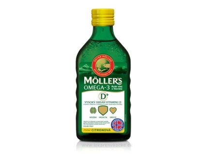 Moller´s Omega 3 Rybí Olej dospelí 50+ citrónová príchuť 250 ml