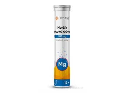 LIVSANE Horčík vysoká dávka 500 mg tbl eff (šumivé tablety, príchuť limetka) 1x12 ks